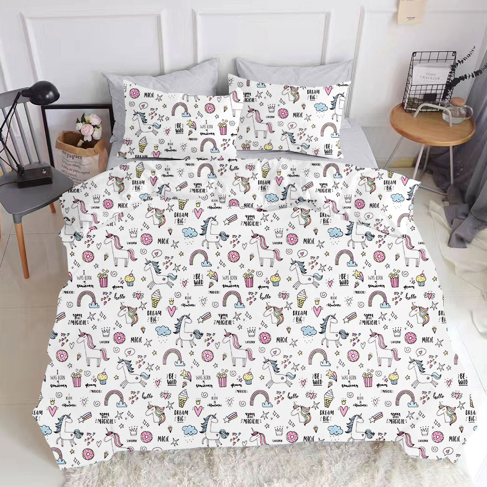 

Комплект постельного белья Cosas натурального Unicorn Sweet Grey Семейный 160х220