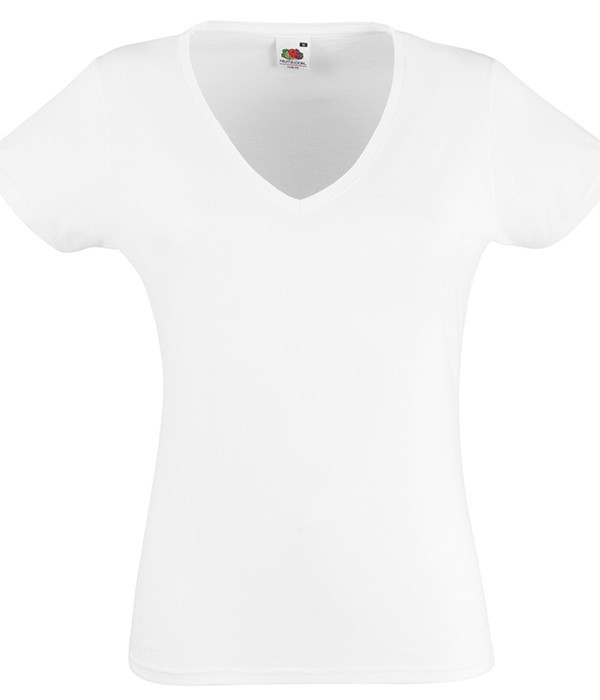 

Футболка Fruit of the Loom Lady-fit v-neck  30 Белый, Футболка Fruit of the Loom Lady-fit v-neck XS 30 Белый