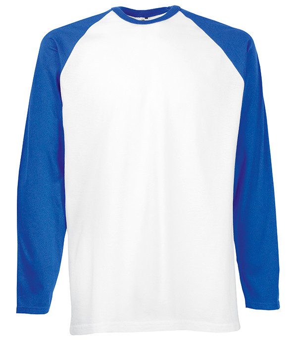

Футболка Fruit of the Loom Long sleeve baseball  Белый / Ярко Синий, Футболка Fruit of the Loom Long sleeve baseball L Белый / Ярко Синий