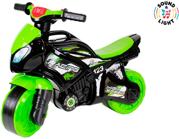 Акция на Беговел ТехноК Мотоцикл Черно-салатовый (5774) (4823037605774) от Rozetka UA
