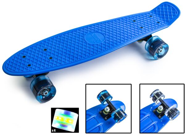 

Скейт Пенни Борд Zippy Board penny Светятся колеса Синий 54 см (ZL2)