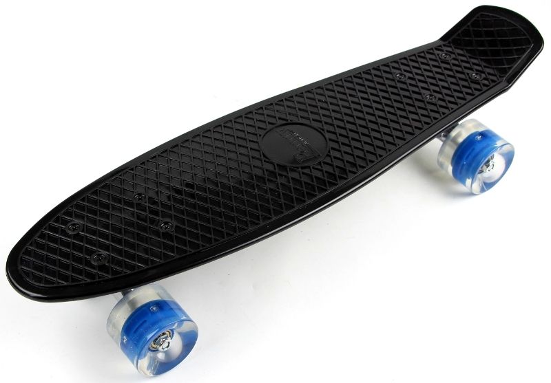 

Пенниборд Penny Board Black Светящиеся синие колеса
