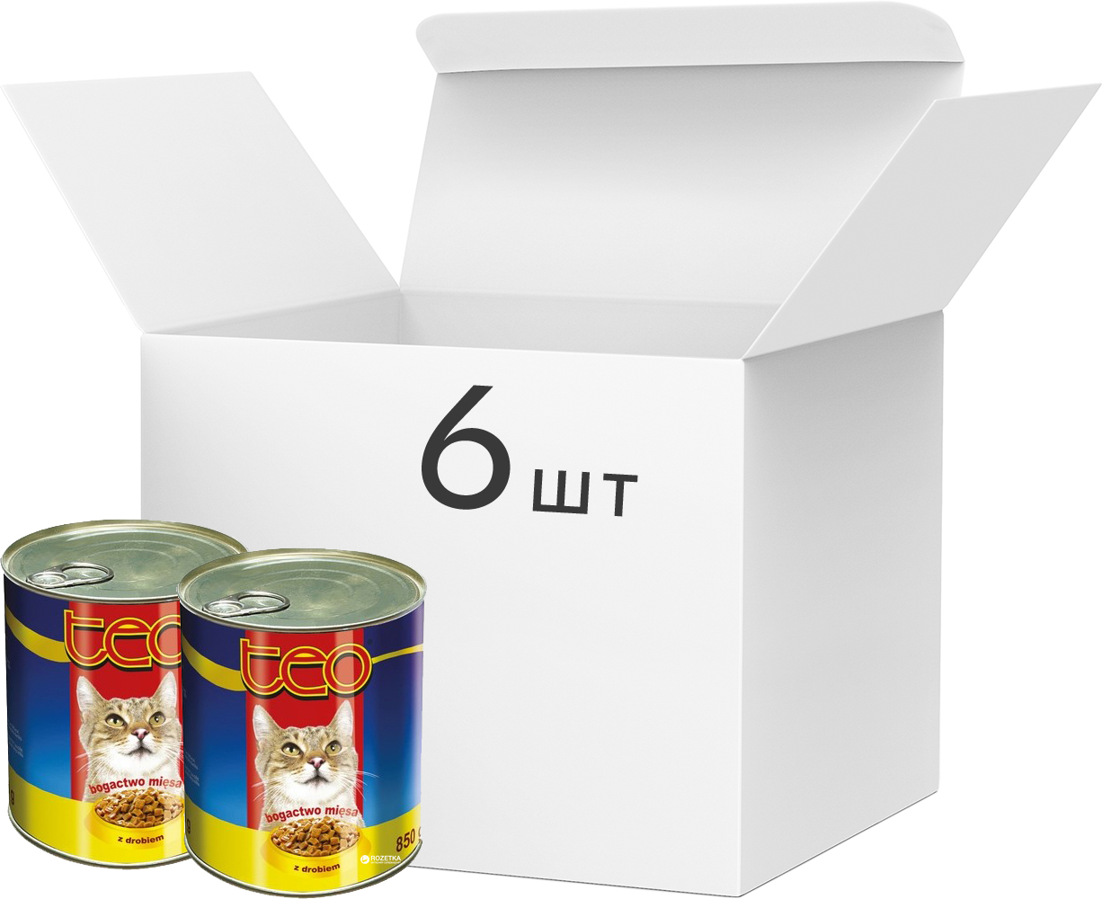 

Упаковка влажного корма для кошек TEO с птицей 6 шт х 850 г (5906731514203)