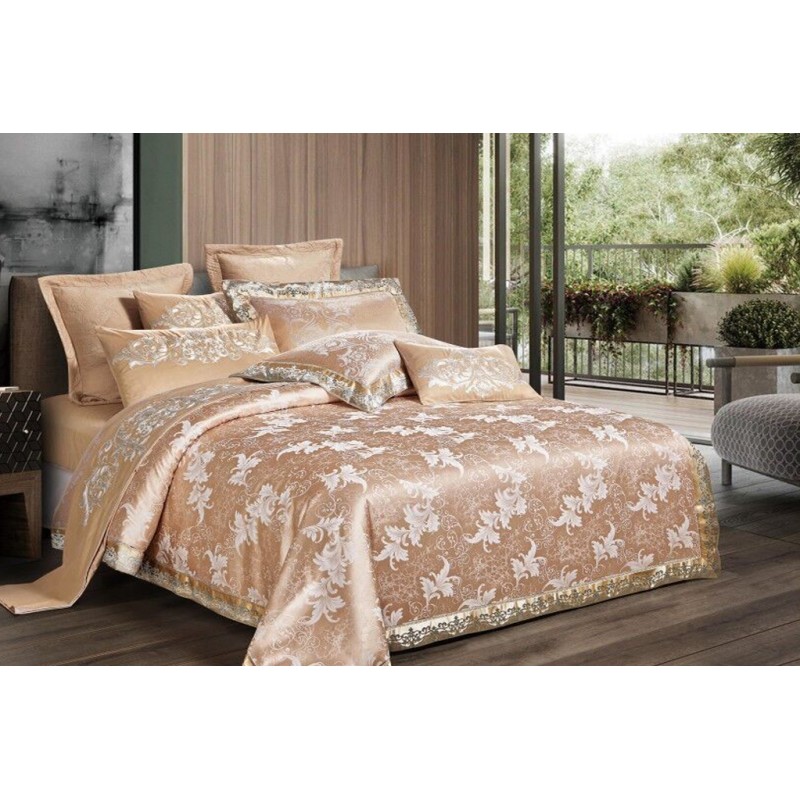

Комплект постельного белья Exclusive gold SoundSleep сатин-жаккард кремово-золотистый евро