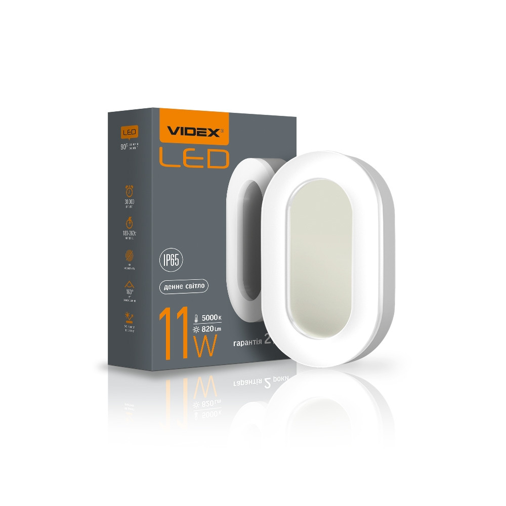 

LED светильник ART IP65 овальный VIDEX 11W 5000K