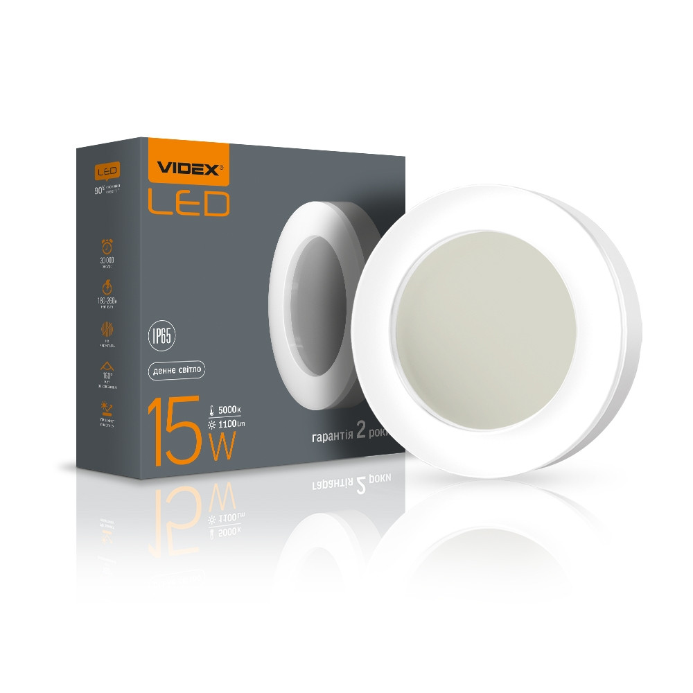 

LED светильник ART IP65 круглый VIDEX 15W 5000K