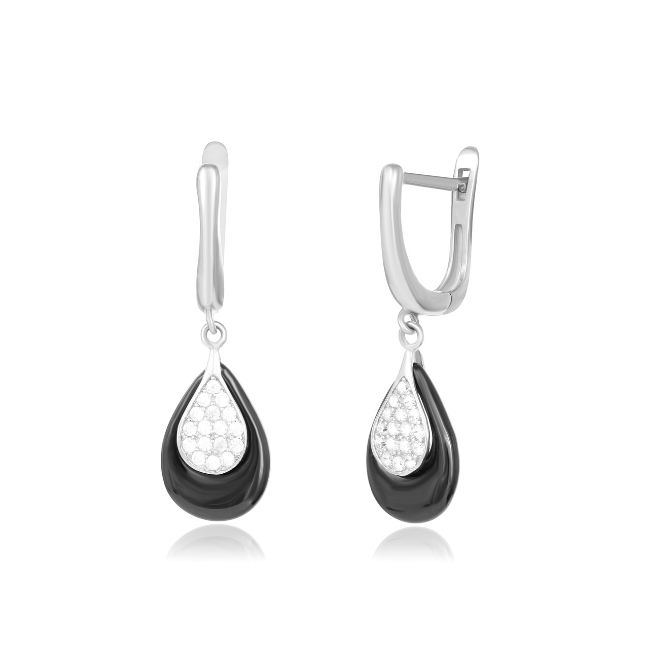 

Серебряные серьги Silvex925 с фианитом С2ФК/1011, с английской застежкой