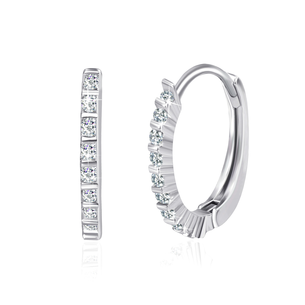 

Серебряные серьги Silvex925 с фианитом С2Ф/700, с застежкой "Конго"