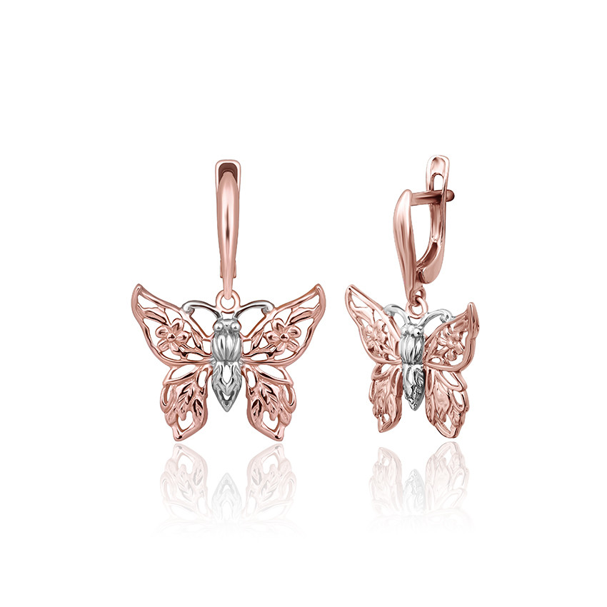 

Серебряные серьги Silvex925 позолоченные СК32/009, с английской застежкой