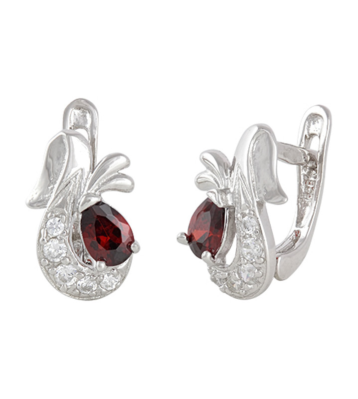 

Серебряные серьги Silvex925 с фианитом С2ФГ/098, с английской застежкой