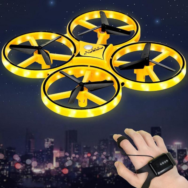 

Квадрокоптер дрон Tracker Drone Pro Original с сенсорным управлением на руку, жестами, ручной дрон