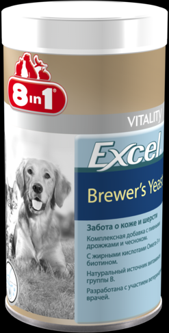 

Пивные дрожжи 8in1 Excel Brewers Yeast для кошек и собак таблетки 260 шт