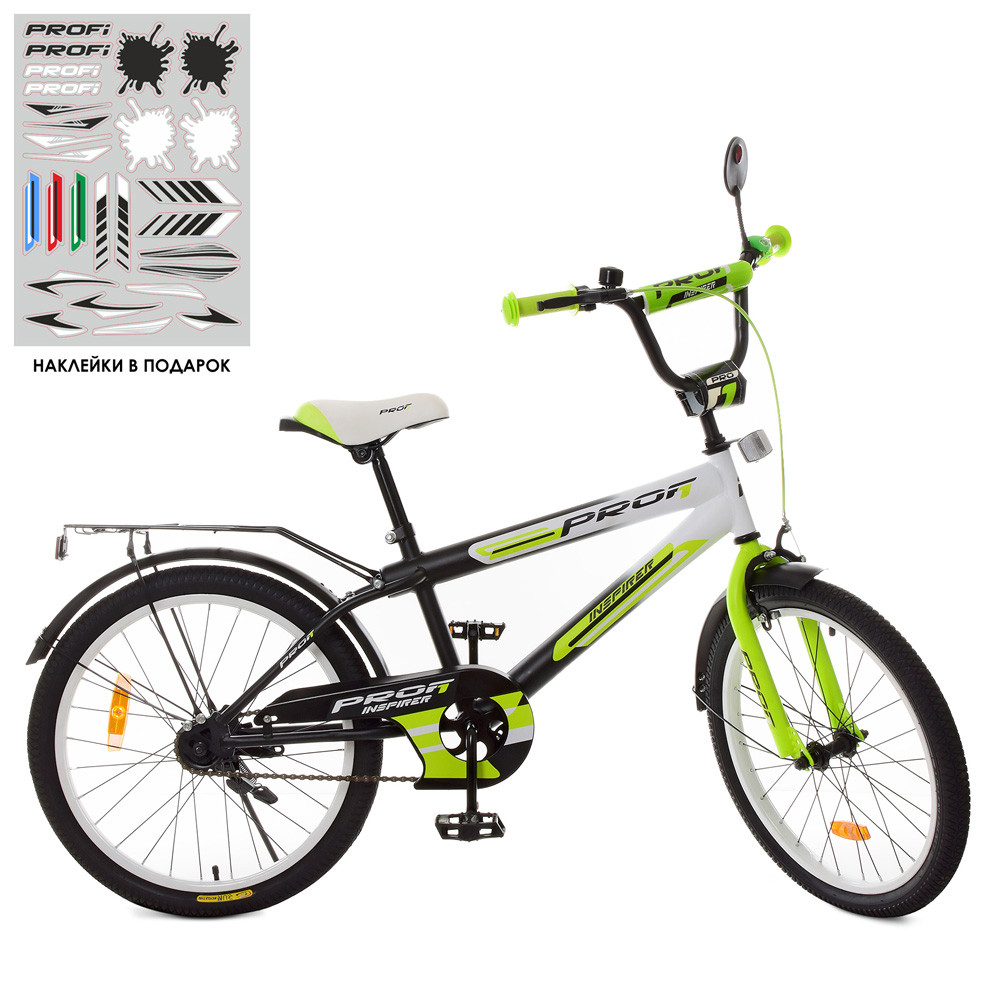

Велосипед подростковый для мальчика Profi Inspirer 20" Black / White / Lime mat (SY2054)