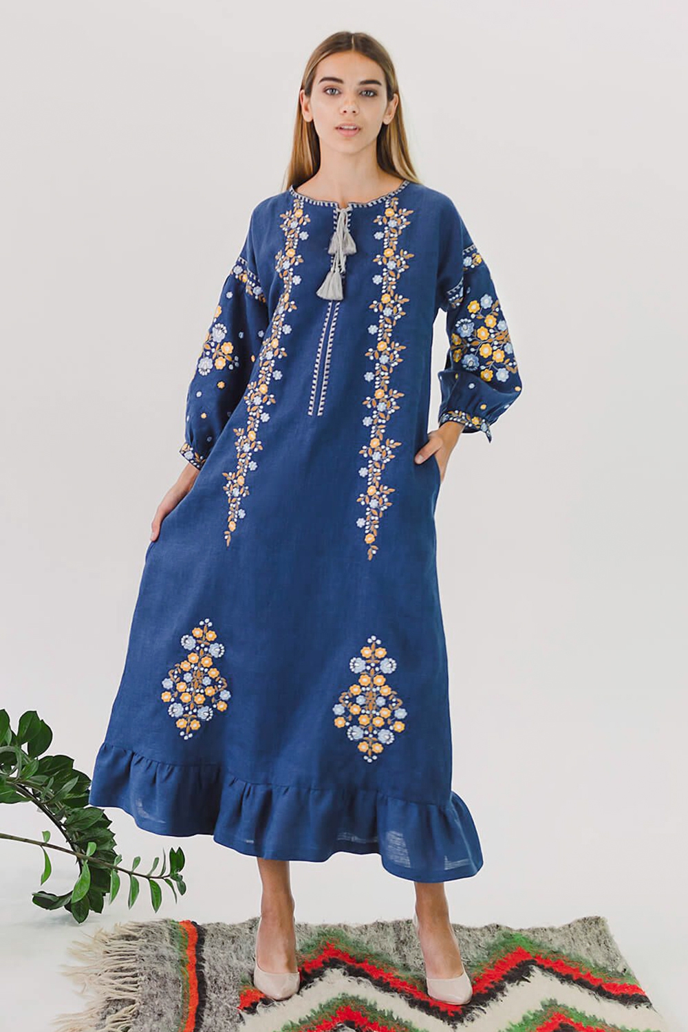 

Жіноча вишита сукня Blue 3  UKR-4191 UkrGlamour, Жіноча вишита сукня Blue 3 50 UKR-4191 UkrGlamour