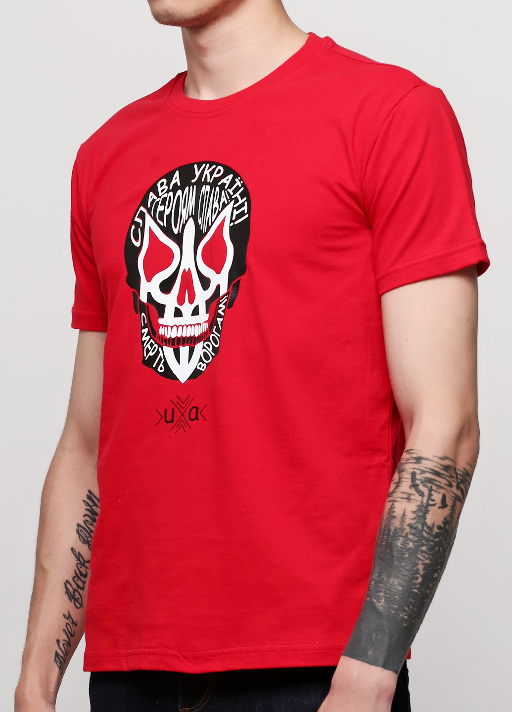 

Мужская футболка с принтом Череп слава Manatki Красный, Мужская футболка с принтом Череп слава Manatki Красный 2XL