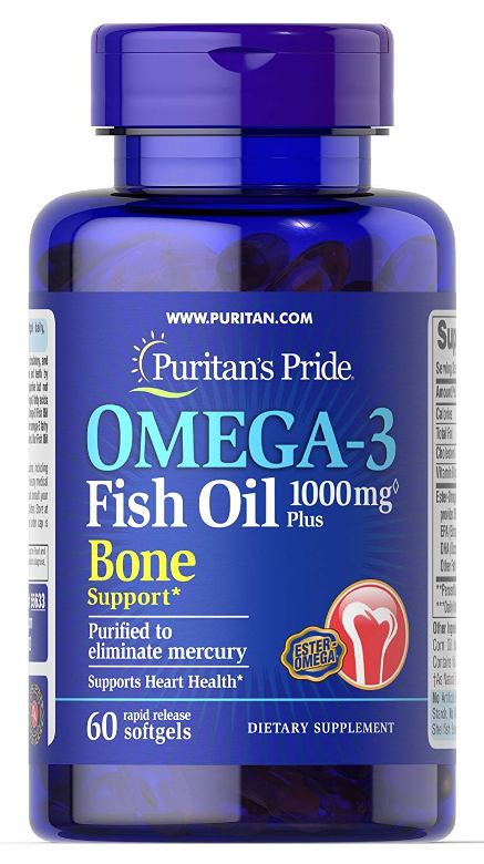 

Витамины Puritan's Pride Omega-3 Fish Oil 1000 mg Plus Bone Support 60 капсул (4384301468)