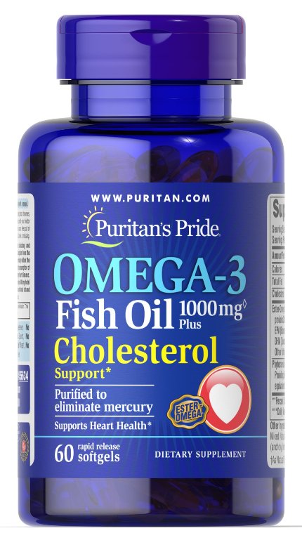 

Витамины Puritan's Pride Omega-3 Fish Oil Plus Cholesterol Support 60 капсул (4384301465)