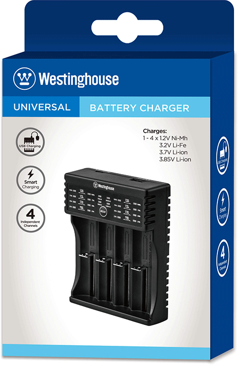 Акція на Зарядное устройство Westinghouse WBC-011-CB для 4-х аккумуляторов с функцией Power Bank (889554004821) від Rozetka UA