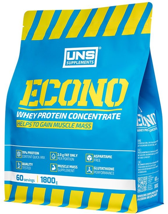 

Протеин UNS Econo Whey Protein 1800 g /60 servings/ Strawberry Ice Cream 1800 г