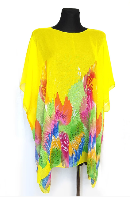 

Пляжная шифоновая туника Fashion Альмерия One Size 90*83 см желтый