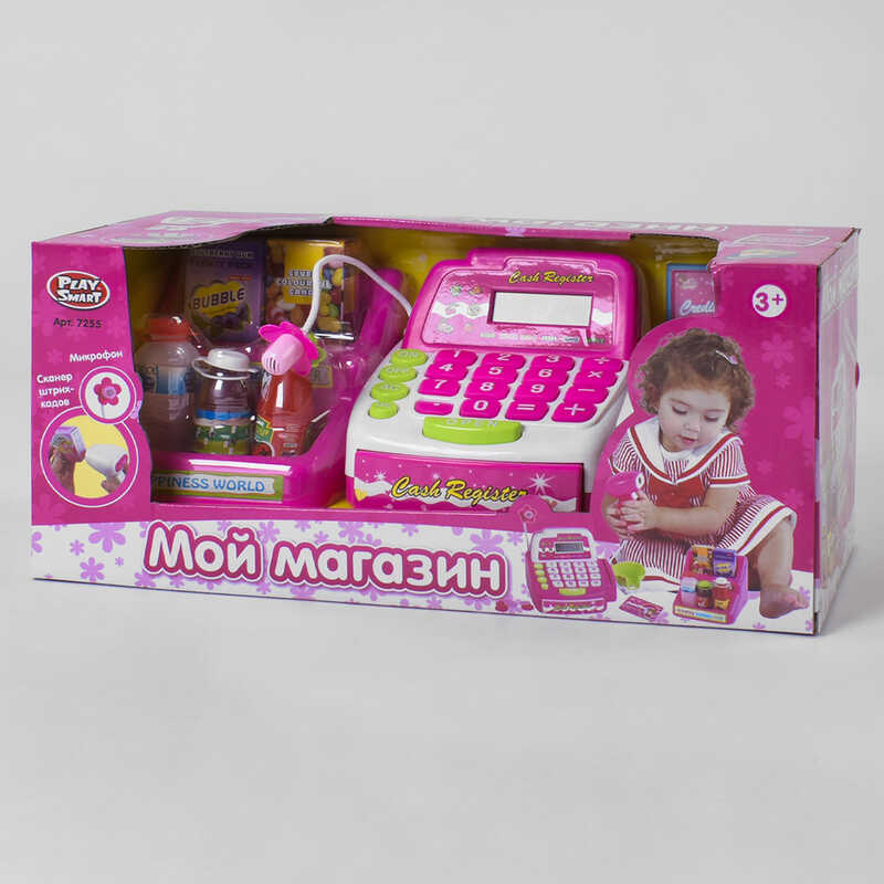 

Детский кассовый аппарат 7255 "Мой магазин", продукты, корзинка