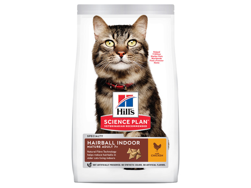 

Сухой корм для кошек Hill's Science Plan Feline Mature Adult 7+ Hairball Indoor Chicken 1,5 кг