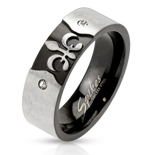

Мужское кольцо из стали Spikes R-M3165 с лилией fleur de'lys