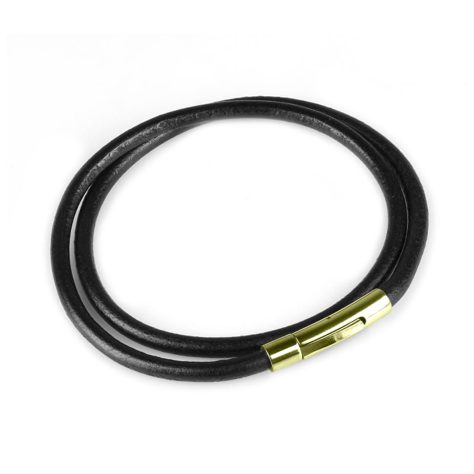 

Кожаный шнурок премиум Everiot LC-5002-GD с застежкой из стали (5 мм, 50 см)