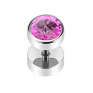 

Серьга PiercedFish PSFX-22 с кристаллом (имитация плага) (Цвет: розовый)