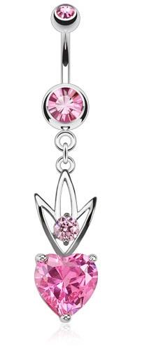 

Пирсинг пупка PiercedFish NAL13160 с фианитами (Розовый)