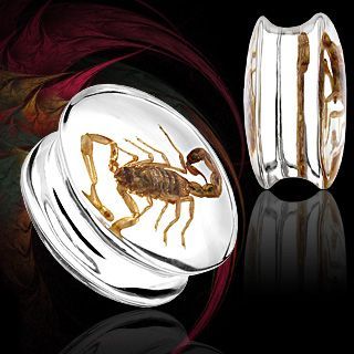 

Плаг в ухо PiercedFish --P1282SC с настоящим скорпионом внутри (Диаметр: 18 мм)