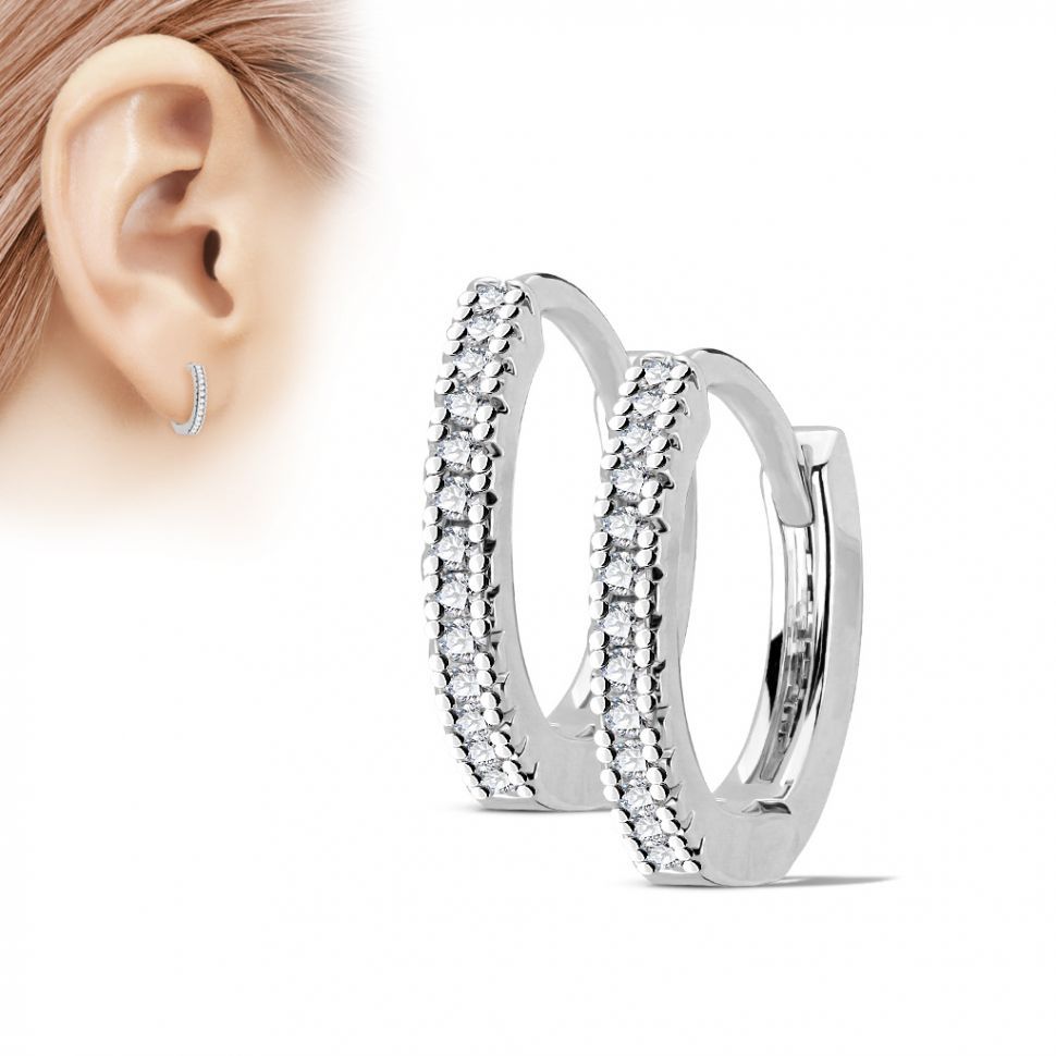 

Серьги из стали Spikes EB-002 с фианитами (Цвет: Металл)