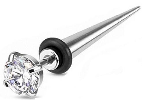 

Серьга PiercedFish TSFX-07 растяжка-обманка с фианитом (плаг обманка) (Цвет камня: прозрачный)