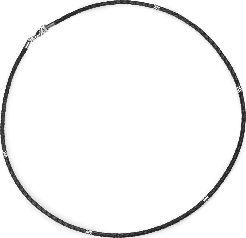 

Мужской плетеный шнурок из кожи Everiot Select LC-5004 со стальными вставками (3 мм, 60 см)