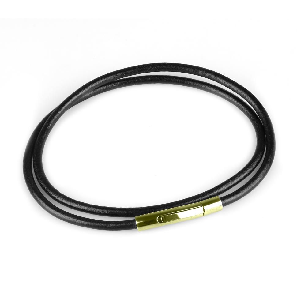

Кожаный шнурок премиум Everiot Select LC-5002-GD с застежкой из стали (3 мм, 65 см)