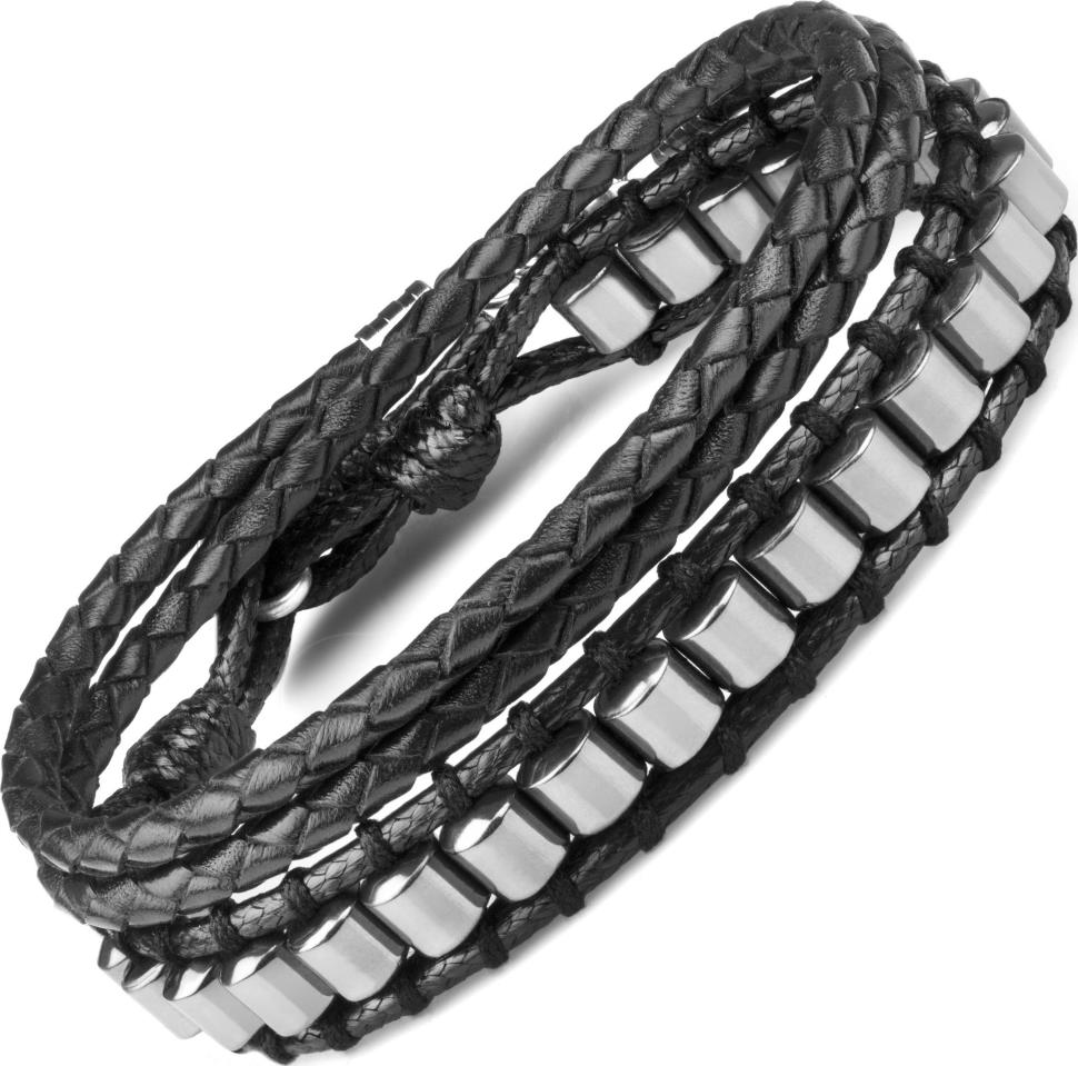 

Набор двух браслетов Everiot Select LNS-7004 из кожи и гематита (Размер 20 см)