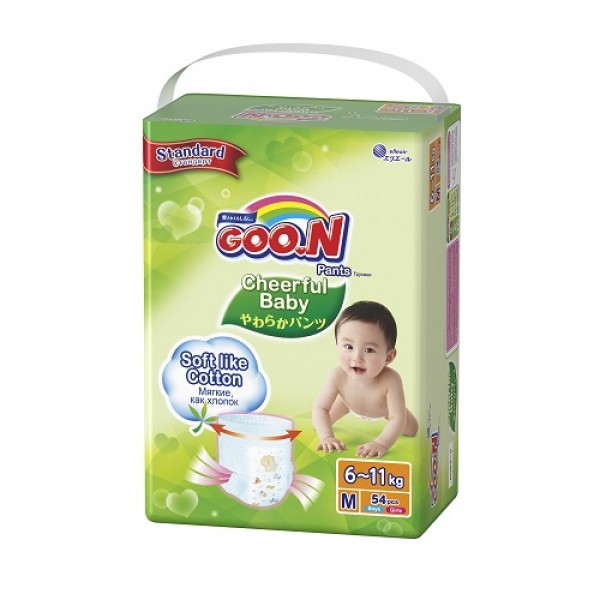 

Трусики-подгузники CHEERFUL BABY для детей 6-11 кг (размер M, унисекс, 54 шт) 843075