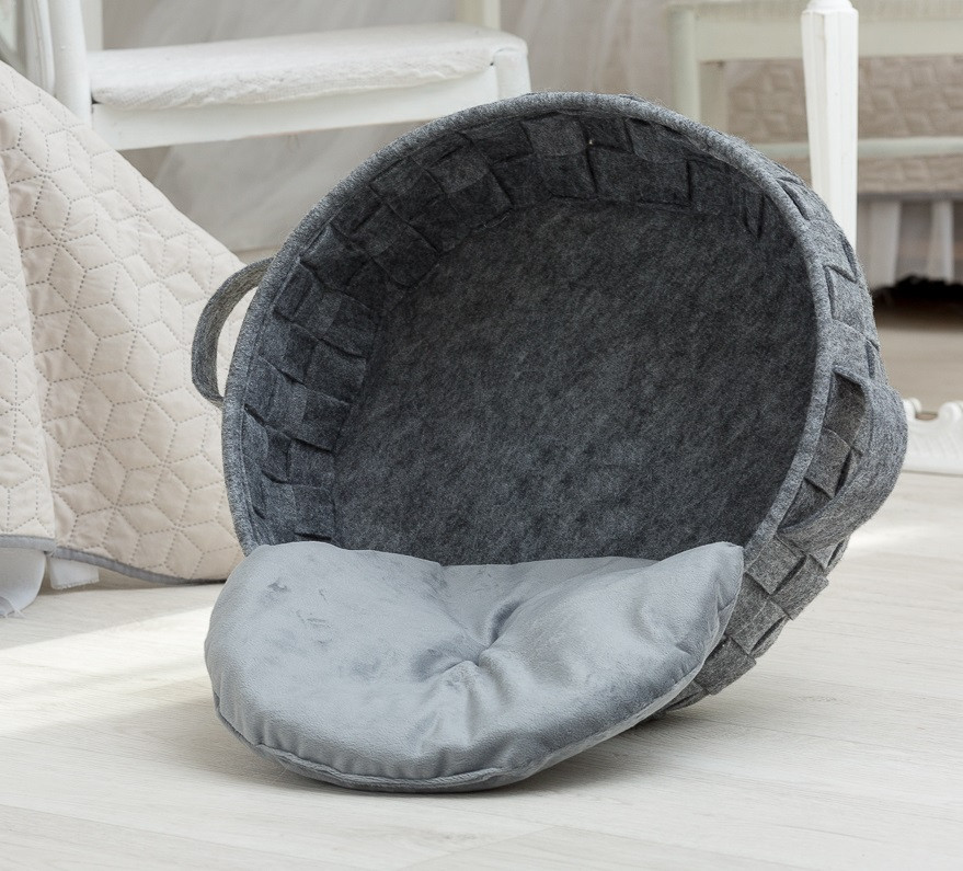 

Корзинка-лежак для животных плетеная с подушкой Digitalwool 15х44х44 см (zoo0000377) Серый