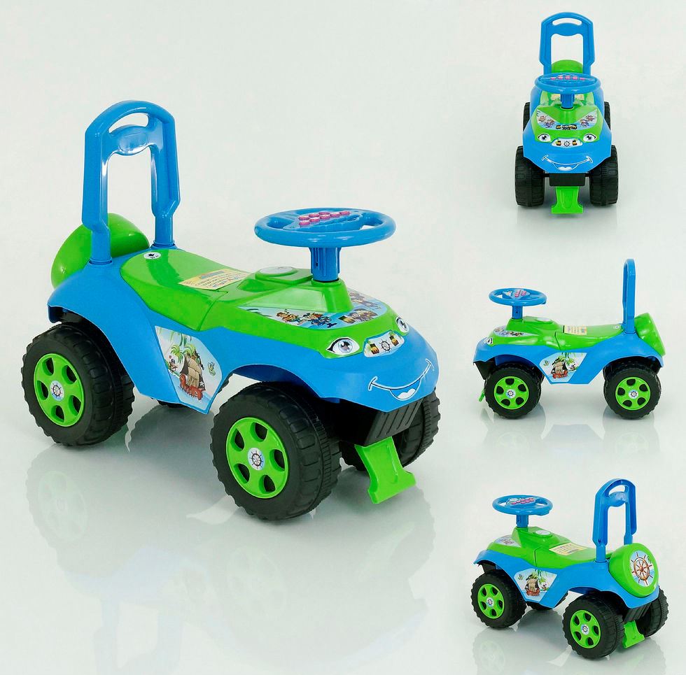 

Каталка-толокар D-Toys Автошка музыкальный салатово-голубой T-013117