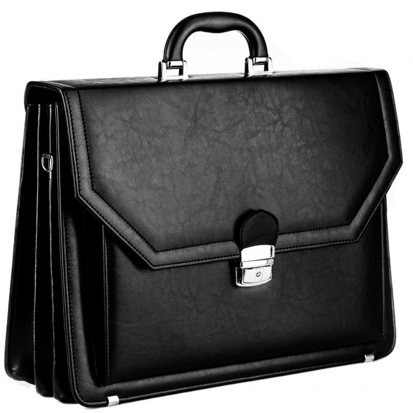 

Большой мужской портфель из эко кожи AMO чёрный supersumka (TР012SST01 black)