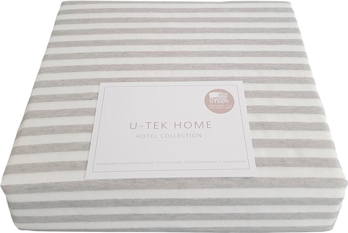 

Простынь на резинке U-TEK Cotton Stripe Grey 30 180х190