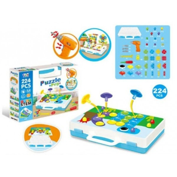 

Развивающий конструктор на 224 детали Tu Le Hui “Puzzle Peg” чемодан TLH-29