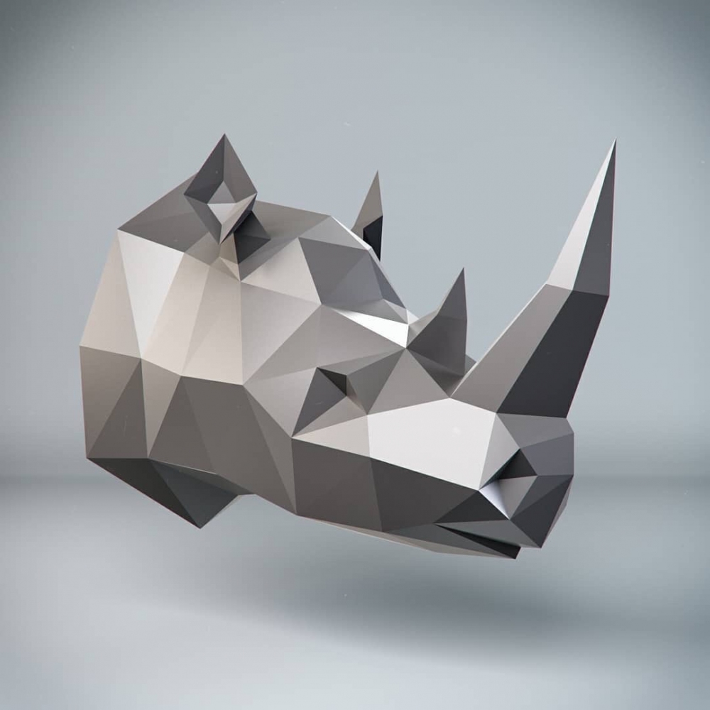 

Бумажная модель 3Decor Papercraft Голова Носорога (87)