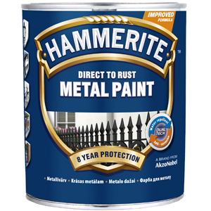 

Краска для металла Hammerite гладкая серебристая 0.75л