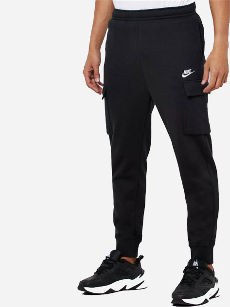 Акція на Спортивні штани чоловічі утеплені Nike M Nsw Club Pant Cargo Bb CD3129-010 M Чорні від Rozetka