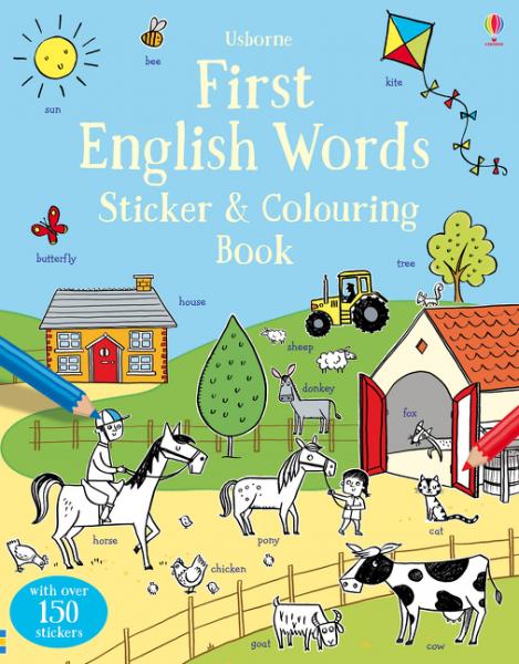 

Книга First English Words Sticker and Colouring Book Robson, K ISBN 9781409582816