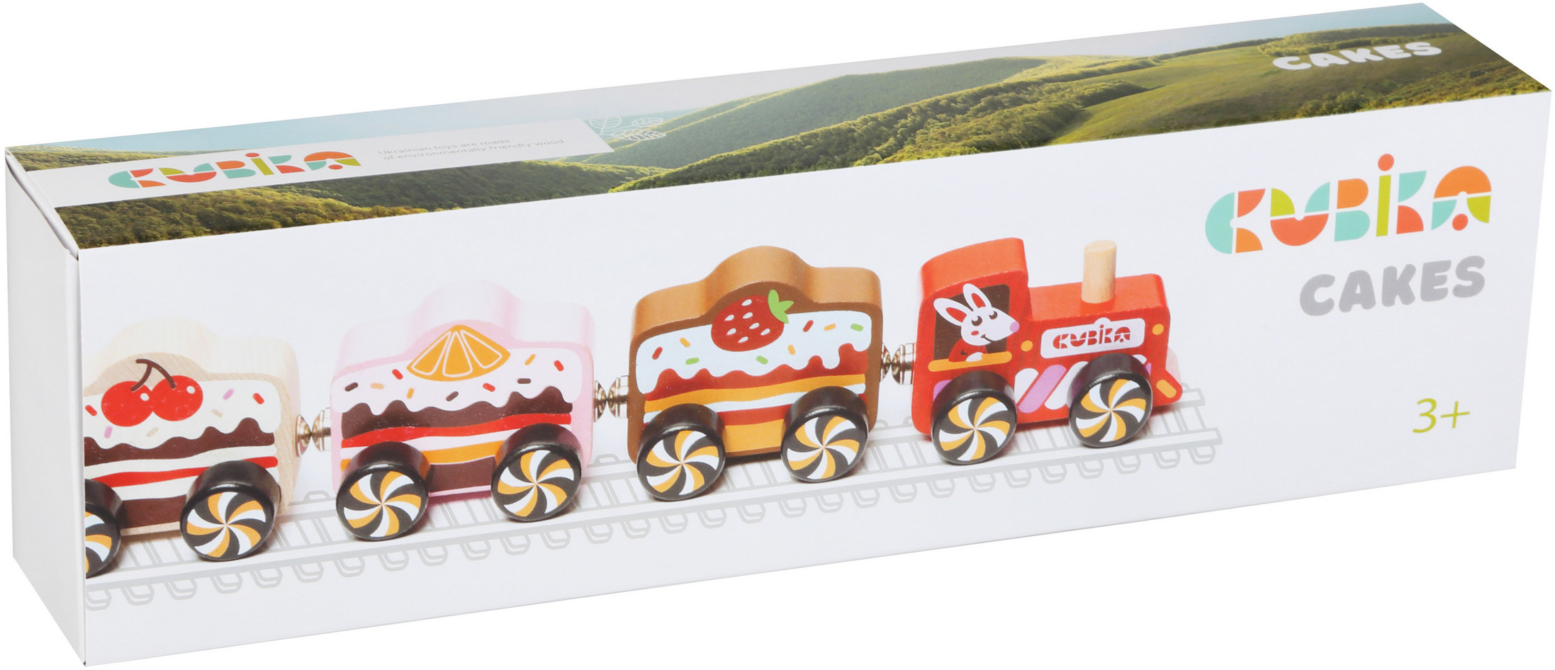

Деревянная игрушка Левеня Cubika Поезд Cakes на магнитах (15382)