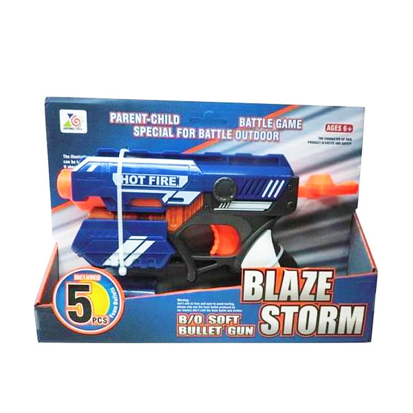 

Игровой пистолет бластер с мягкими пулями Best Toys (7036) Синий