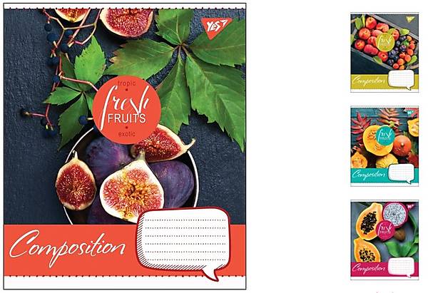 

Тетрадь ученическая А5 18л в клетку "FRESH FRUITS" 25шт в упак. 1 Вересня (764681)