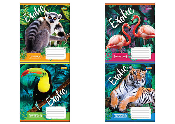 

Тетрадь А5 18 листов в клетку "EXOTIC ANIMAL" 25шт в упак 1 Вересня (764530)
